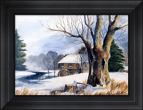 Framed Old Grist Mill Print