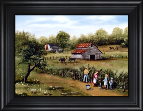 Framed Pickin&#39; Blackberries 3 Print