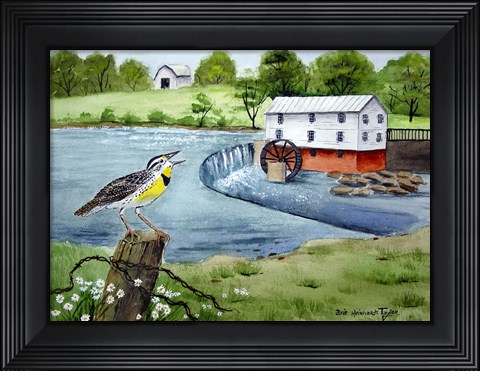 Framed Meadowlark and Murray&#39;s Mill Print