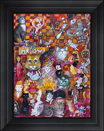 Framed Collection of Cats Print