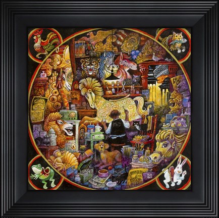 Framed Golden Horse Print