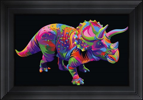 Framed Triceratops Print
