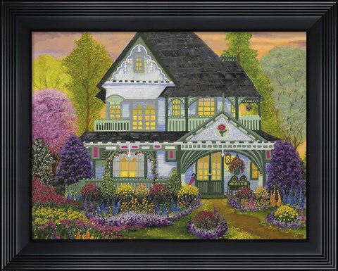Framed Red Rose Inn Print