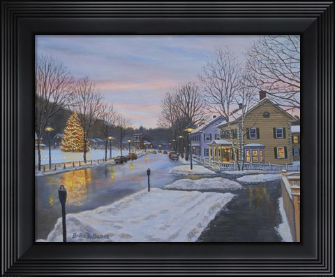 Framed Christmas In Woodstock Print