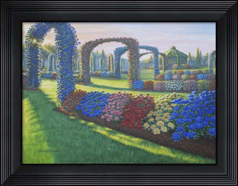 Framed Elizabeth Park Morning - Blues Print