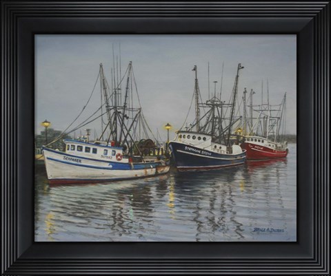 Framed Harbor Evening Print