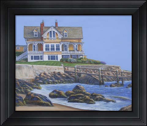 Framed Yellow Beach House Print