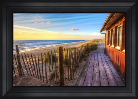 Framed Cottage By The Sea Print