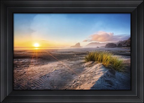 Framed Dunes On The Pacific Coastline Print