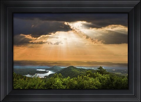 Framed Rays Over Blue Ridge Print