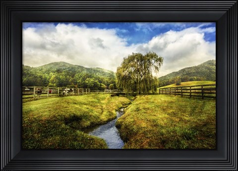 Framed Willow in Early Autumn Print