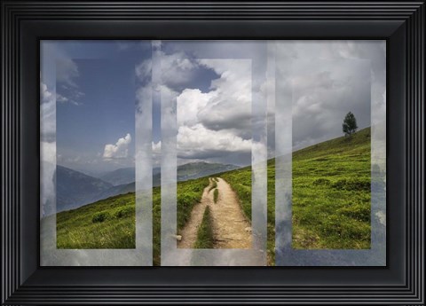 Framed High Mountain Trail in Triple Print