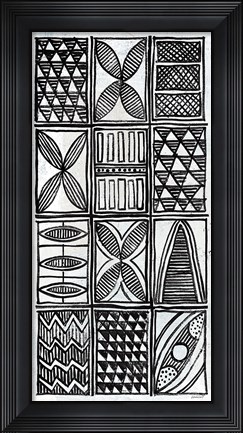Framed Patterns of the Amazon V BW Print