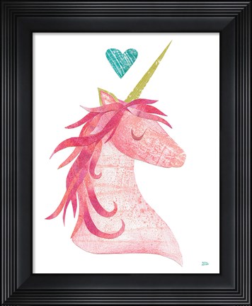 Framed Unicorn Magic I Heart Print
