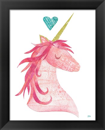 Framed Unicorn Magic I Heart Print