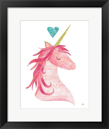 Framed Unicorn Magic I Heart Print