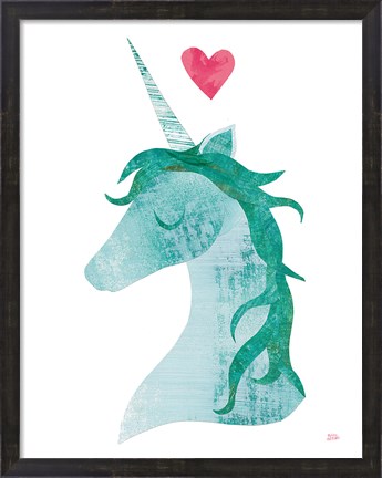 Framed Unicorn Magic II Heart Print