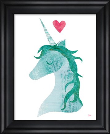 Framed Unicorn Magic II Heart Print