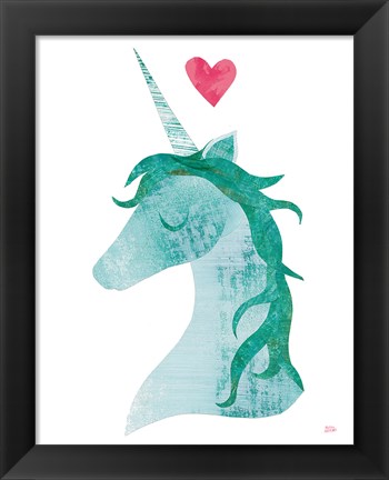 Framed Unicorn Magic II Heart Print