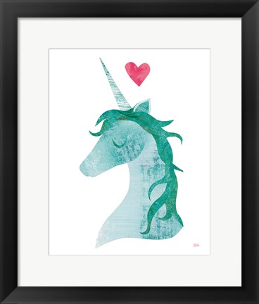 Framed Unicorn Magic II Heart Print