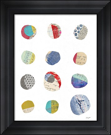 Framed Geometric Collage II on White Print
