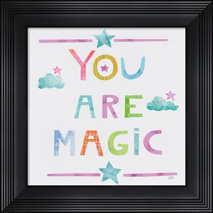 Framed Unicorn Magic V Clouds Print