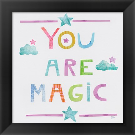 Framed Unicorn Magic V Clouds Print