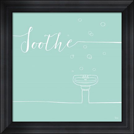 Framed Underline Bath VIII Teal Print
