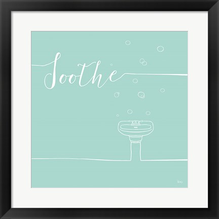 Framed Underline Bath VIII Teal Print