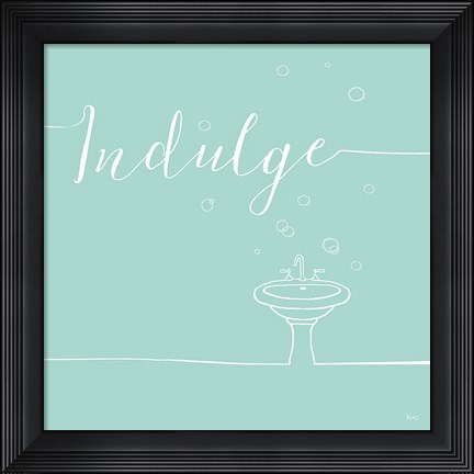 Framed Underline Bath VII Teal Print
