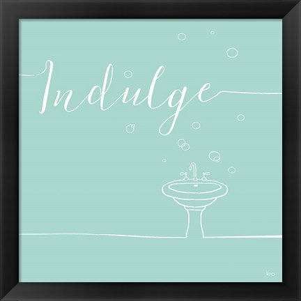 Framed Underline Bath VII Teal Print