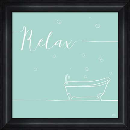 Framed Underline Bath V Teal Print