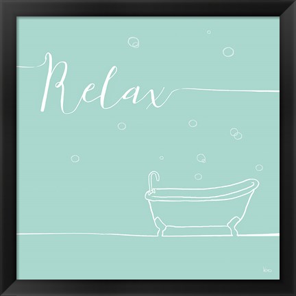 Framed Underline Bath V Teal Print