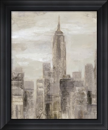 Framed City Blocks II Greige Print