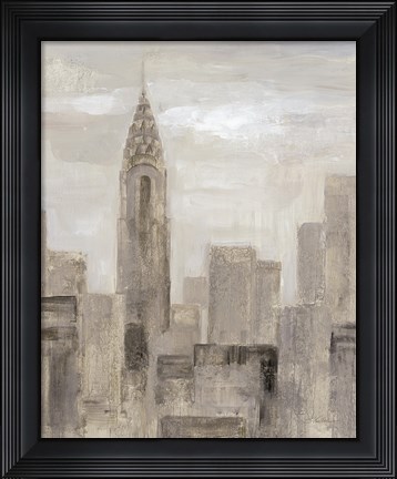 Framed City Blocks I Greige Print