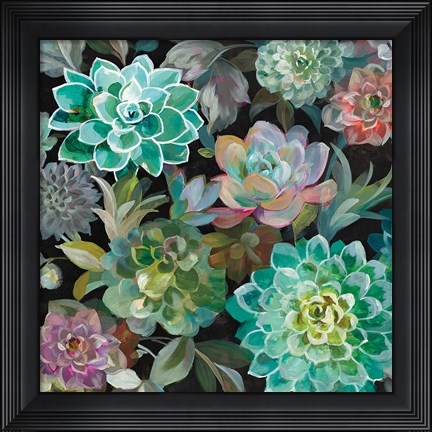 Framed Floral Succulents v2 Crop Print