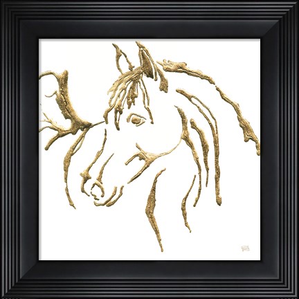 Framed Gilded Mare on White Print