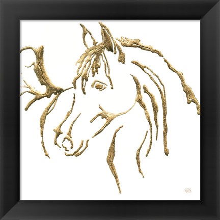 Framed Gilded Mare on White Print