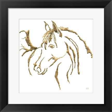 Framed Gilded Mare on White Print