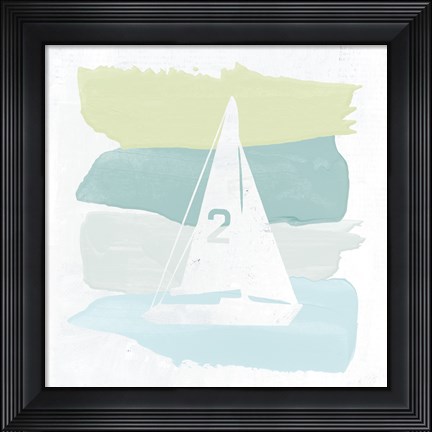 Framed Seaside Swatch Sailboat Print