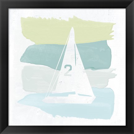 Framed Seaside Swatch Sailboat Print