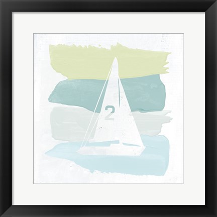 Framed Seaside Swatch Sailboat Print