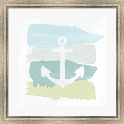 Framed Seaside Swatch Anchor Print