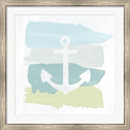 Framed Seaside Swatch Anchor Print