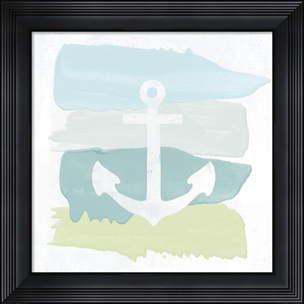 Framed Seaside Swatch Anchor Print