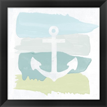 Framed Seaside Swatch Anchor Print