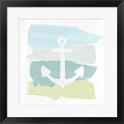 Framed Seaside Swatch Anchor Print