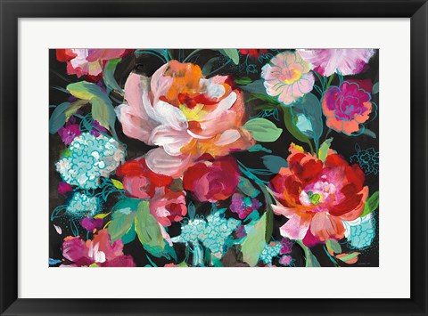 Framed Bright Floral Medley Crop Print