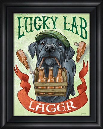 Framed Beer Dogs V Print