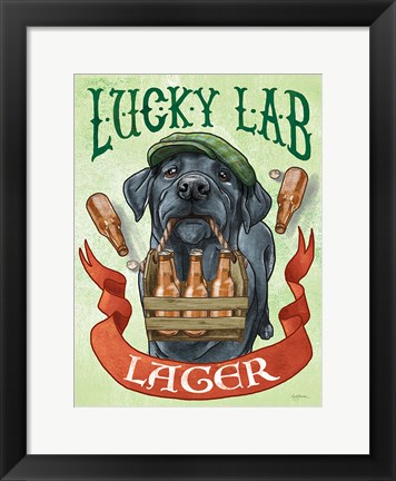 Framed Beer Dogs V Print